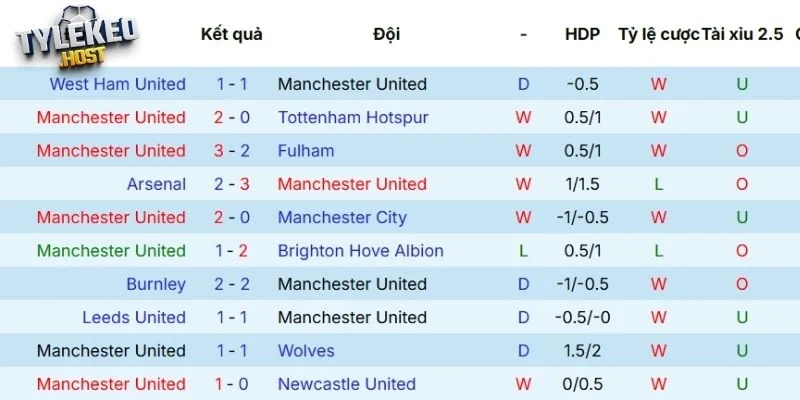 Dấu ấn thi đấu mới đây của Manchester United